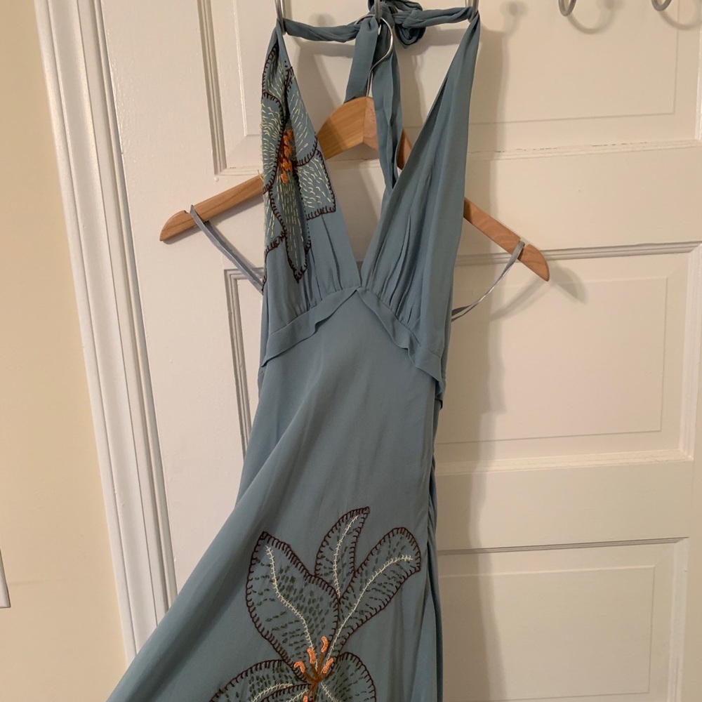 BCBG MAX AZARIA silk halter dress
